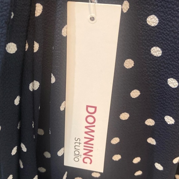 NWT Downing Studio full polka dot lined flowy skirt side tie elastic waist 3x - Picture 7 of 9